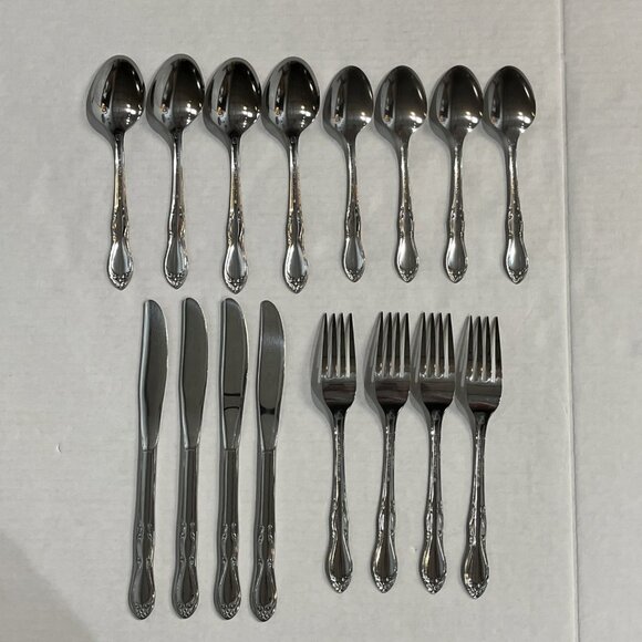 Rogers Stainless By Oneida Homestead 16‎ PC Set 4 Ea Place Setting - Picture 8 of 16